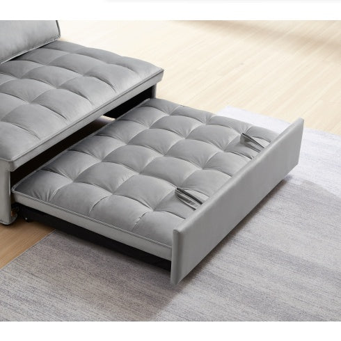 Moonlight Velvet Sleeper Sofa in gray velvet - view 2