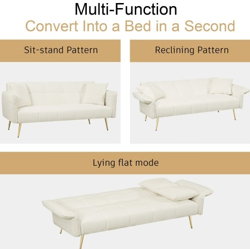 Versa Convertible Futon in velvet - view 5