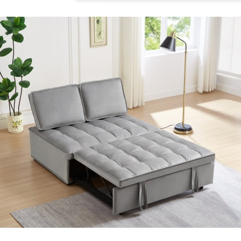 Moonlight Velvet Sleeper Sofa in gray velvet - view 3
