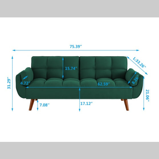 Fern Fabric Sofa Bed in green - view 2