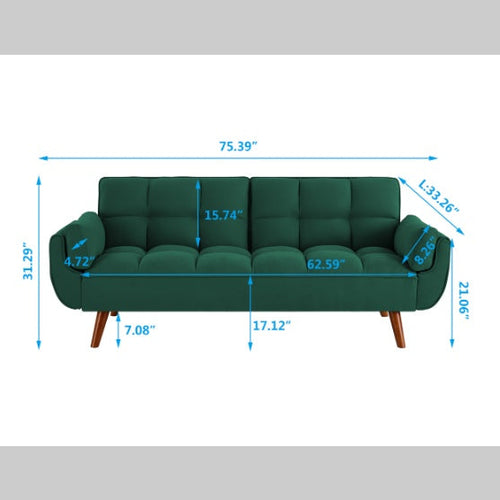 Fern Fabric Sofa Bed in green - view 2