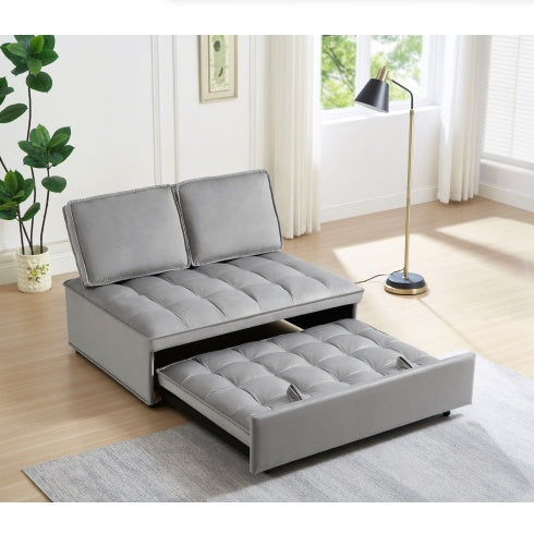 Grey velvet convertible sleeper sofa - SIVIA Sofa