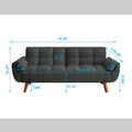 Dark grey linen fabric sofa in a modern living room - SIVIA Sofa