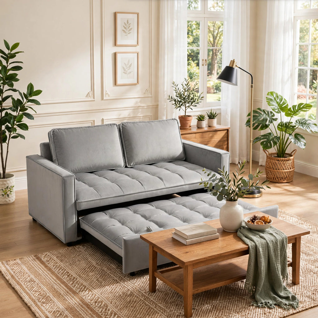 Moonlight Velvet Sleeper Sofa