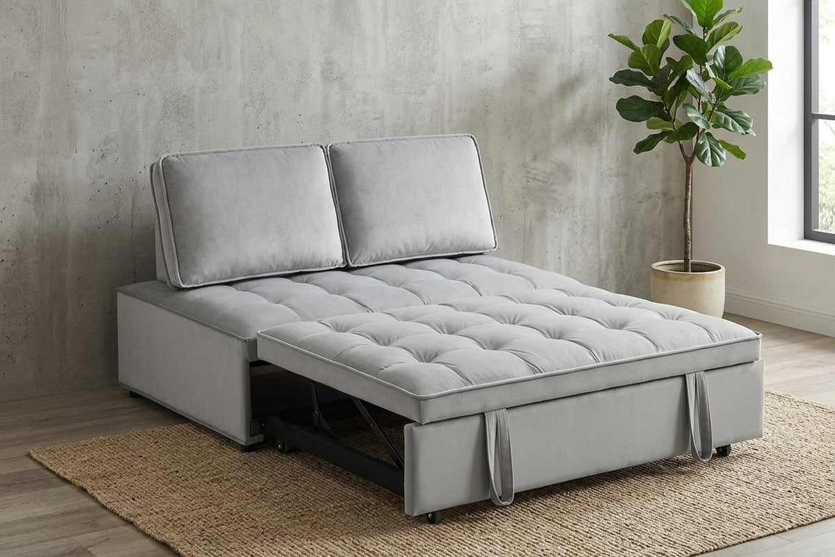 Moonlight Velvet Sleeper Sofa in gray velvet - view 5