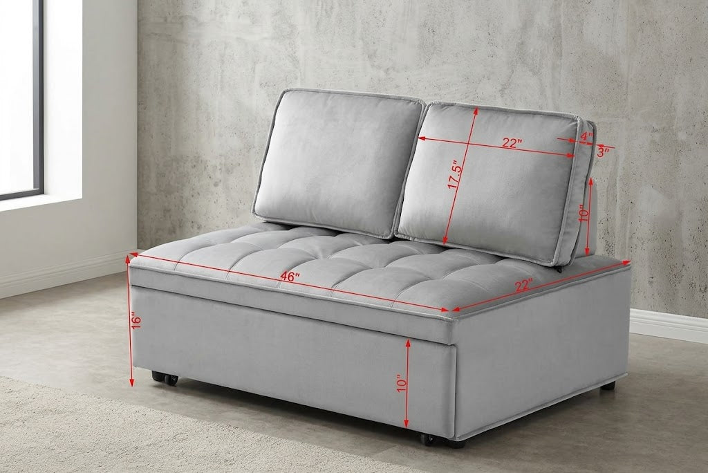 Moonlight Velvet Sleeper Sofa in gray velvet - view 4
